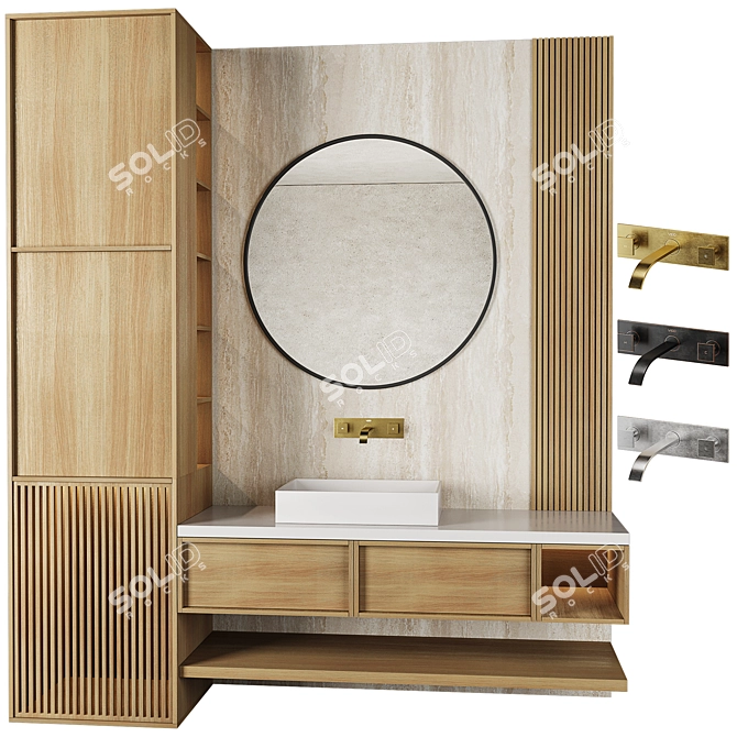 Modern Bathroom Furniture Set 3D model image 2