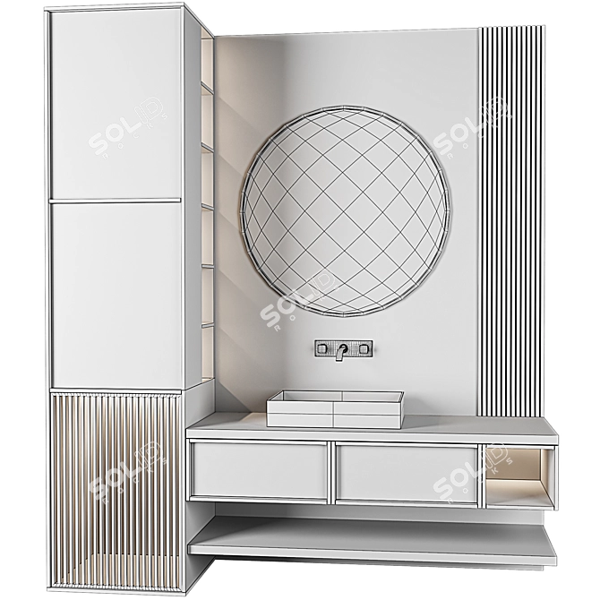 Modern Bathroom Furniture Set 3D model image 6