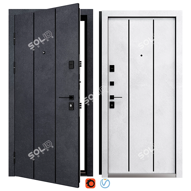 Bulat Ultra 535 Metal Door 3D model image 1