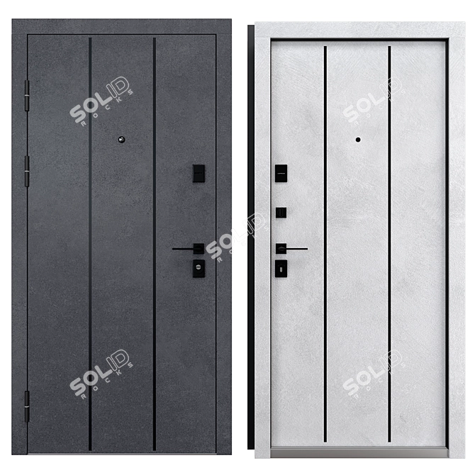 Bulat Ultra 535 Metal Door 3D model image 3