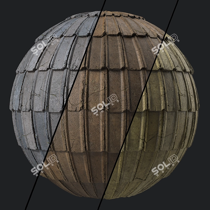 Concrete Roofing Sbsar Seamless Texture 3D model image 1