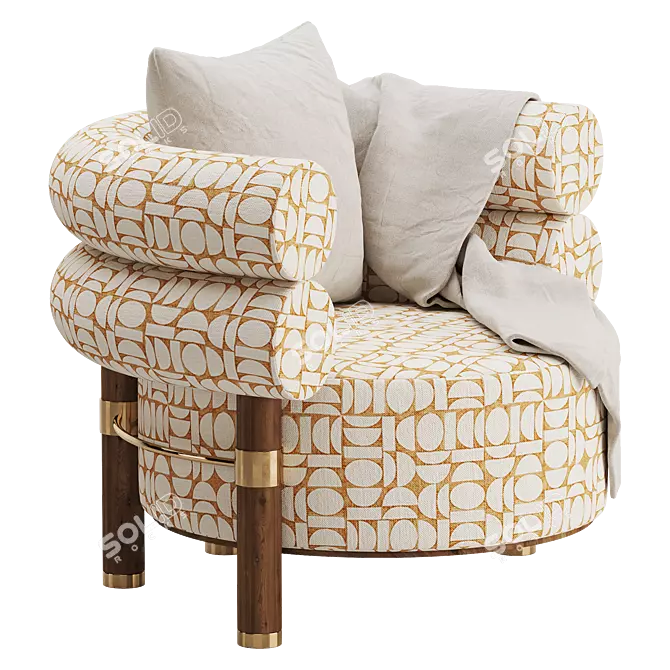 Elegant Rogers Armchair 3D Model 3D model image 1