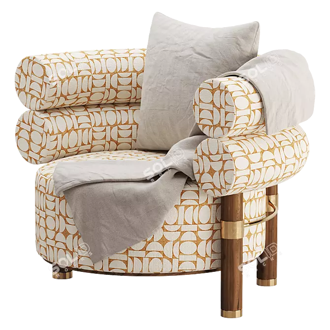 Elegant Rogers Armchair 3D Model 3D model image 2