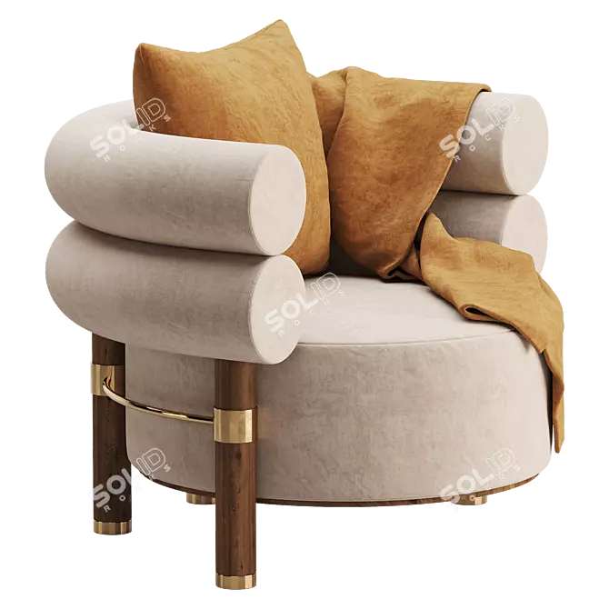 Elegant Rogers Armchair 3D Model 3D model image 3