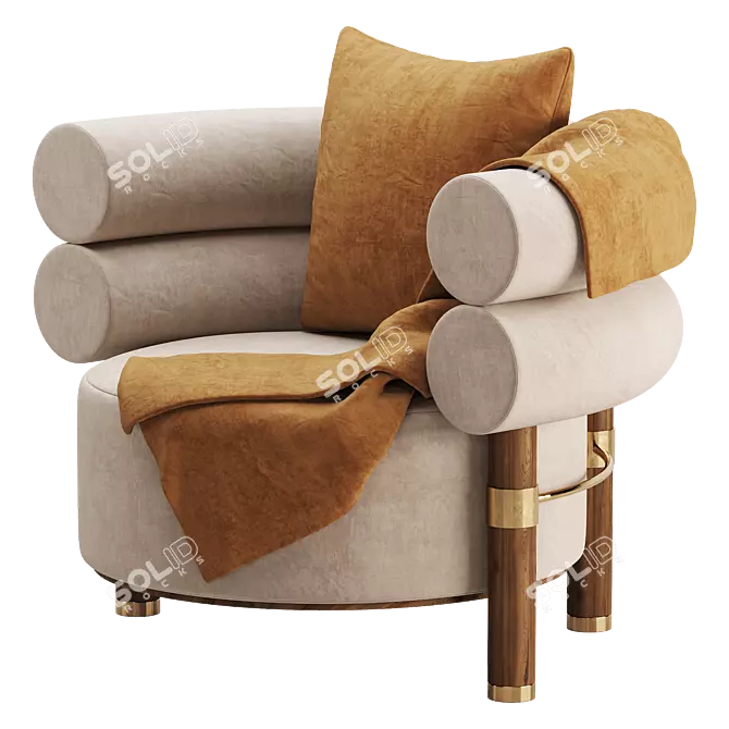 Elegant Rogers Armchair 3D Model 3D model image 4