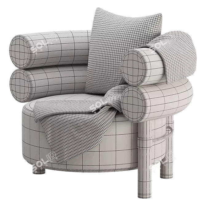 Elegant Rogers Armchair 3D Model 3D model image 5