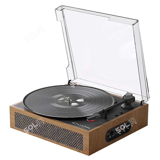 Walnut Ryder Bluetooth Record Player 3D model image 1