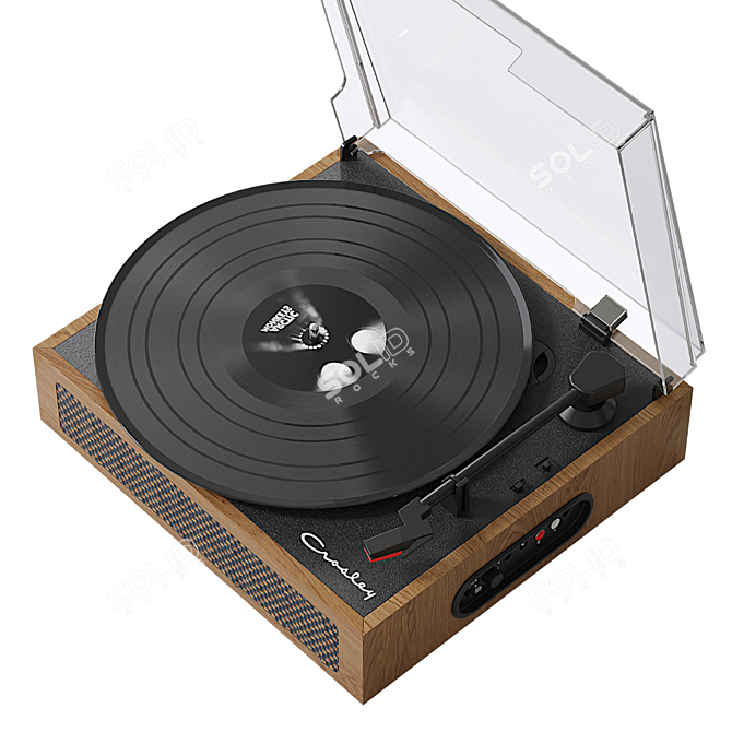 Walnut Ryder Bluetooth Record Player 3D model image 2