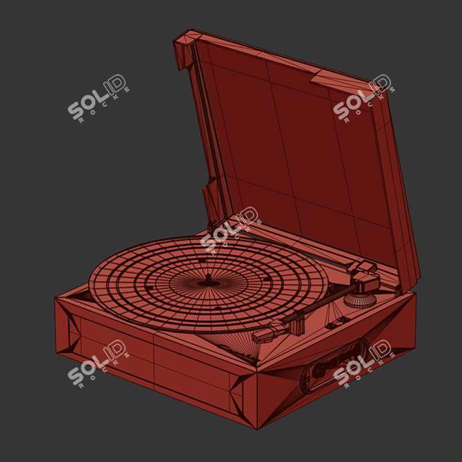 Walnut Ryder Bluetooth Record Player 3D model image 4