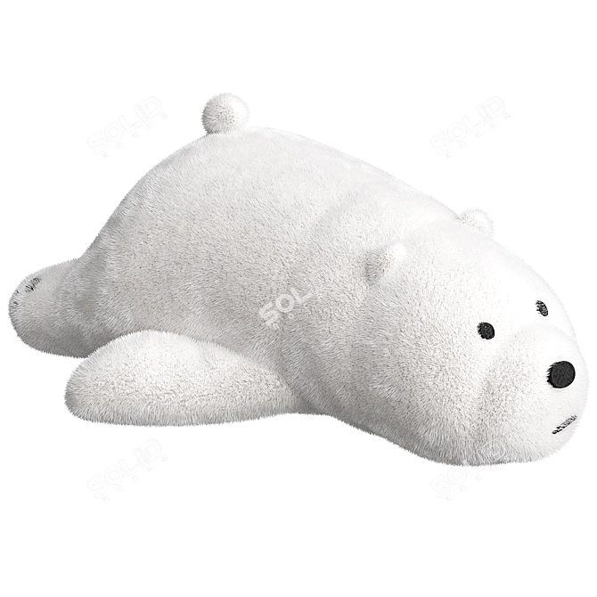Soft Toy White Bear Plush 3D model image 2