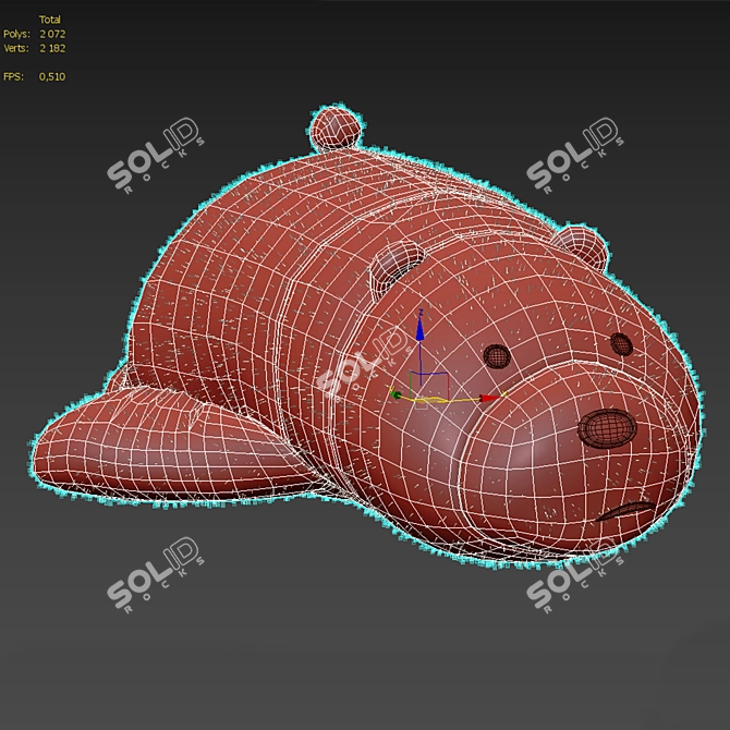 Soft Toy White Bear Plush 3D model image 4