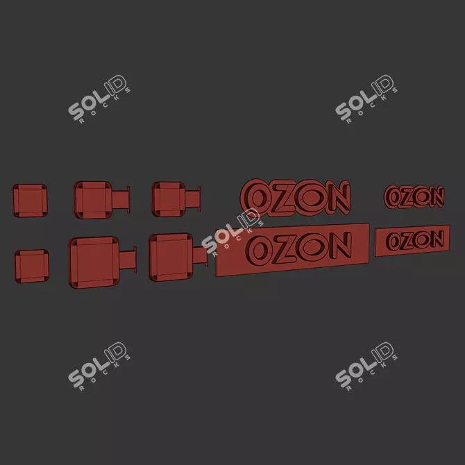 OZON Marketplace Signage Set 3D model image 4