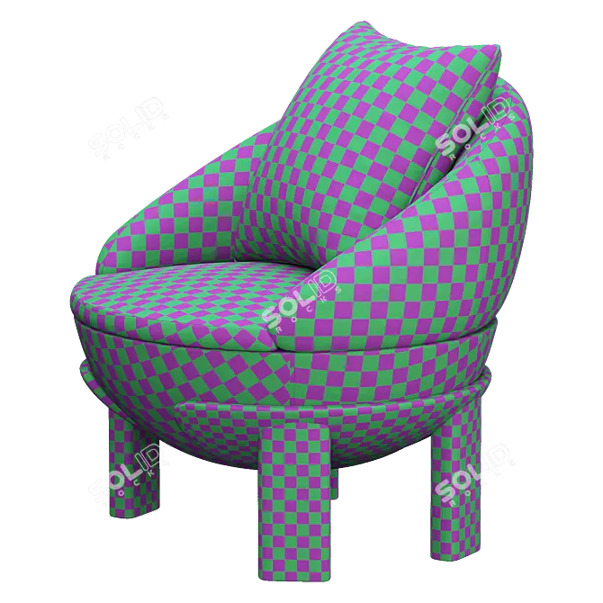 Elegant Tambour Armchair Design 3D model image 6
