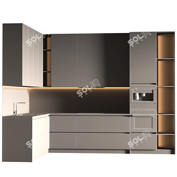 Modern Kitchen 2015 Design 3D model image 2