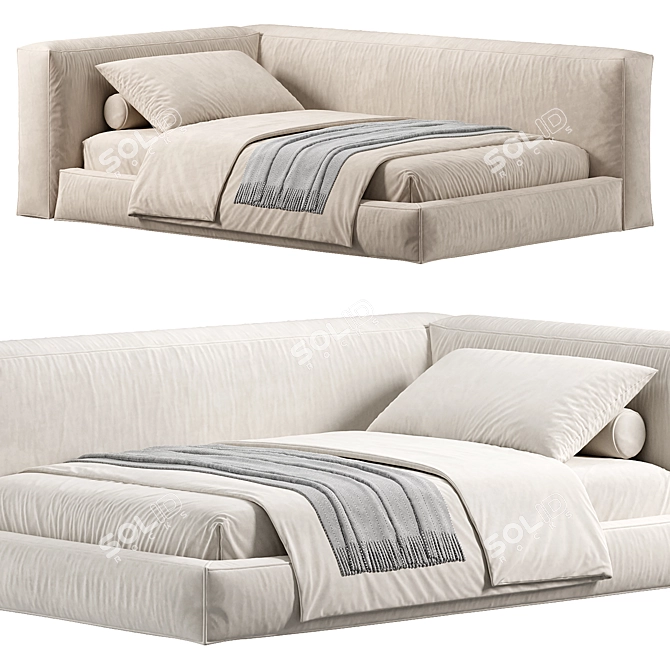 Mani Single Bed Frame 3D model image 3