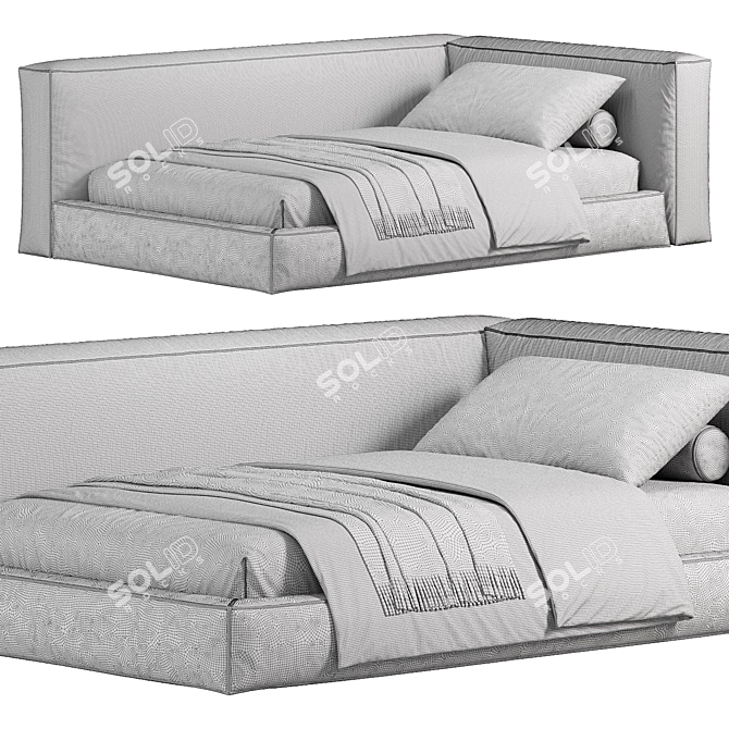 Mani Single Bed Frame 3D model image 4