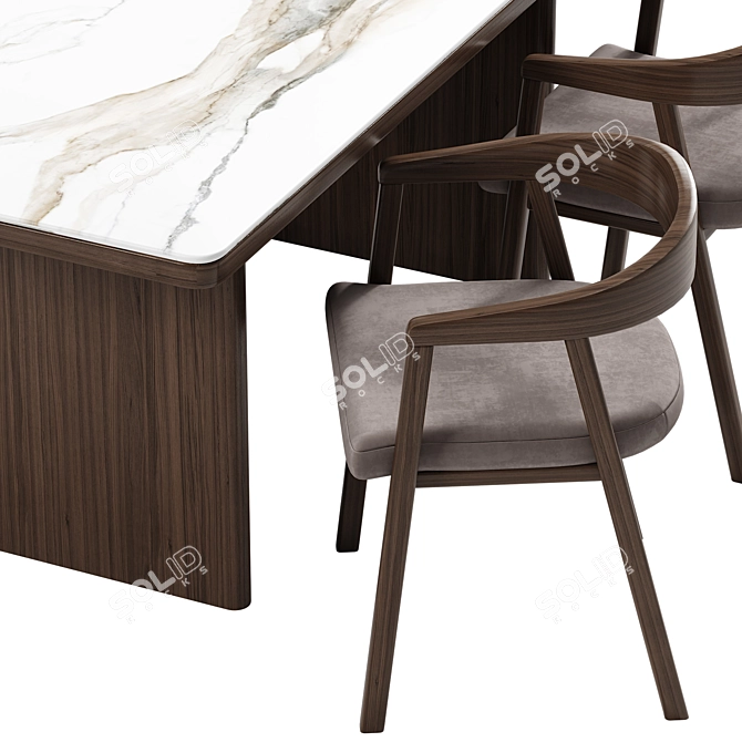 Modern Scandinavian Style Chair 3D model image 3