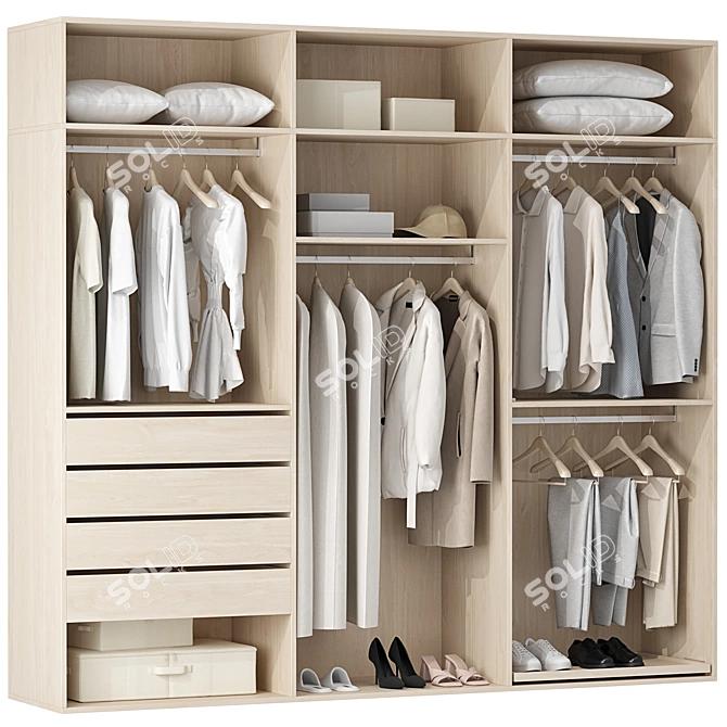 Modern Style Wardrobe Collection 3D model image 1