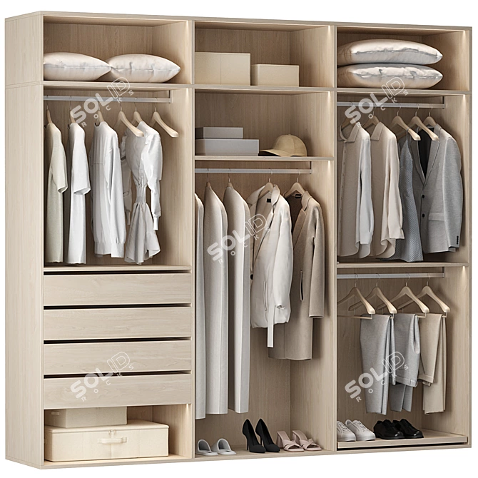 Modern Style Wardrobe Collection 3D model image 2