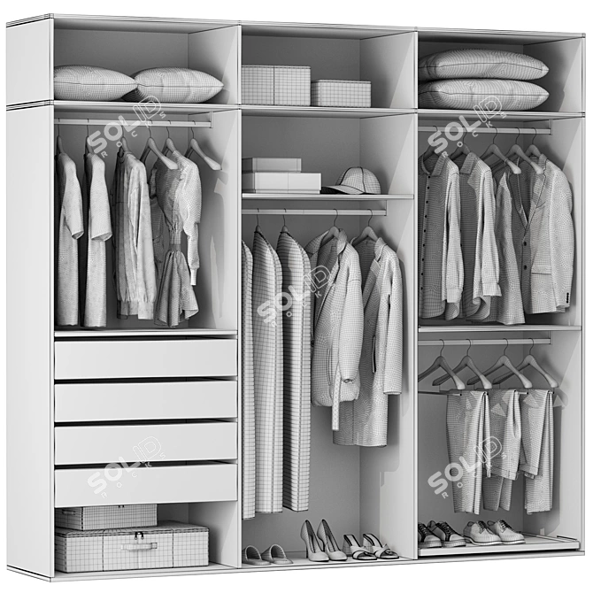Modern Style Wardrobe Collection 3D model image 7