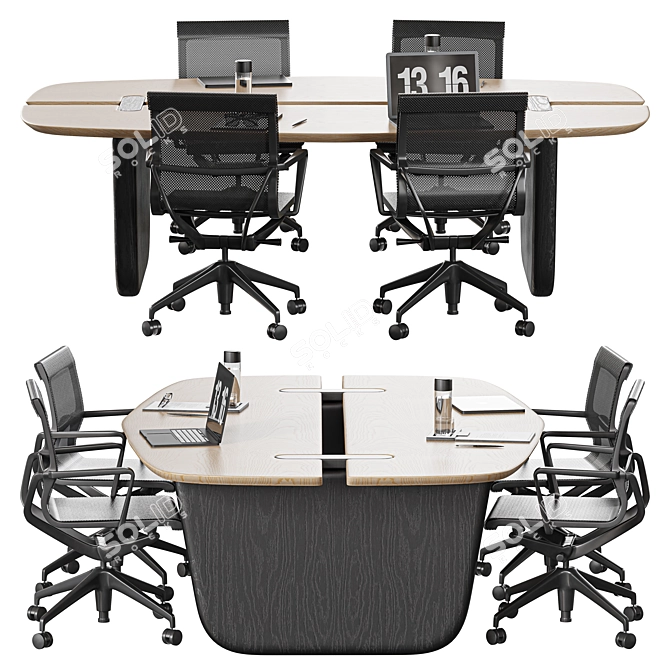 Versatile Meeting Table in Millimeters 3D model image 1