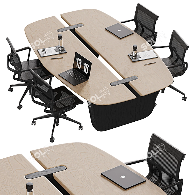 Versatile Meeting Table in Millimeters 3D model image 3