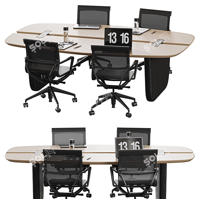 Versatile Meeting Table in Millimeters 3D model image 7