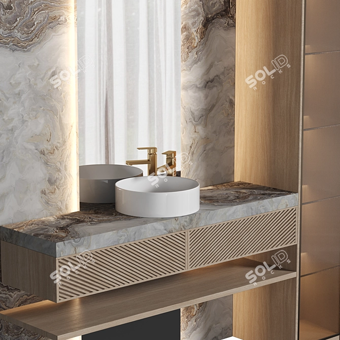 High-Quality Bathroom Furniture Set 3D model image 2