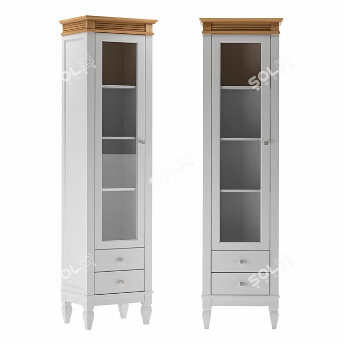 Nordic Pine Bookcase Cabinet 3D model image 1