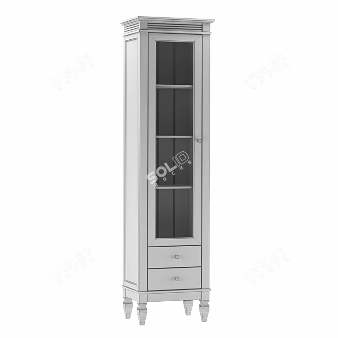 Nordic Pine Bookcase Cabinet 3D model image 2