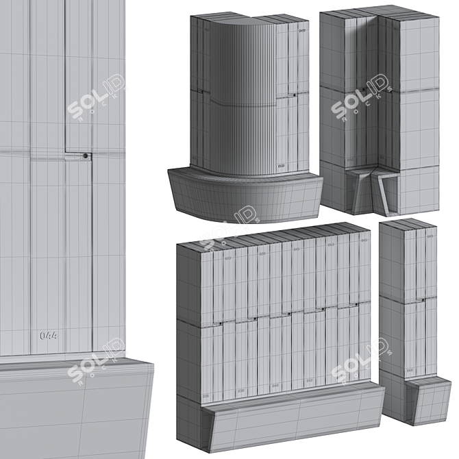 Adjustable Gym Locker: Space-saving Design 3D model image 5