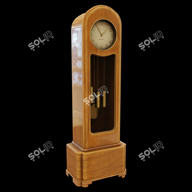 Title: Retro Table Clock PBR Texture 3D model image 1