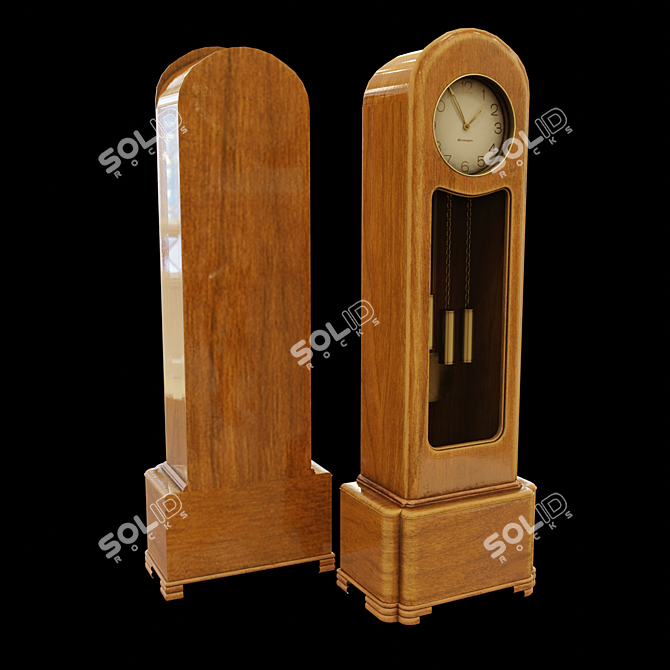 Title: Retro Table Clock PBR Texture 3D model image 2