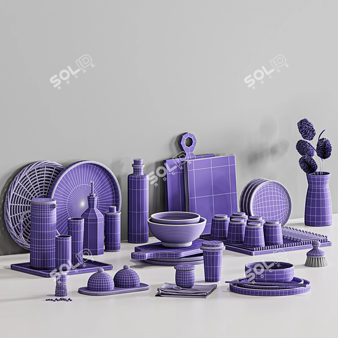 TurboSmooth Kitchen Accessories Set 3D model image 5