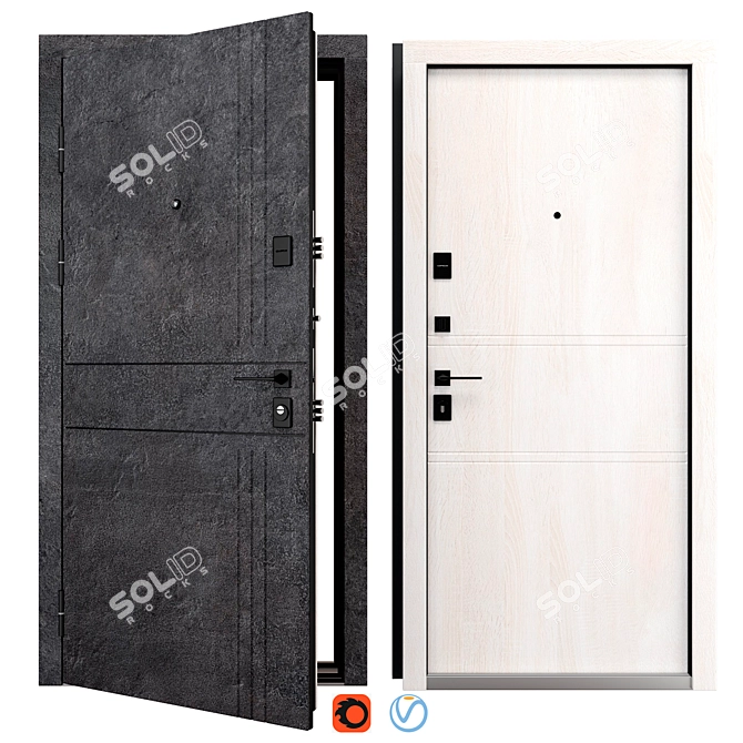 Securemme 539 Entry Metal Door 3D model image 1