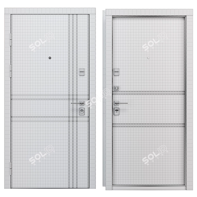 Securemme 539 Entry Metal Door 3D model image 4
