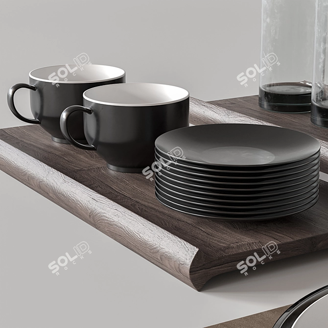 Vintage Tableware Set 08 3D model image 3