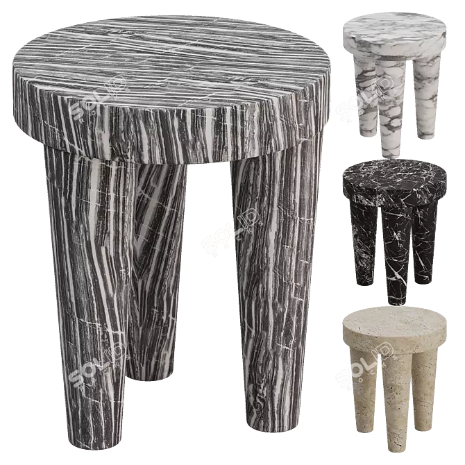 Modern Tribute Stool 3D Model 3D model image 1