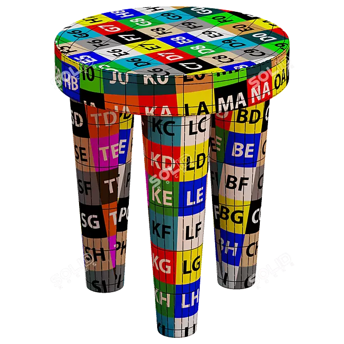 Modern Tribute Stool 3D Model 3D model image 5