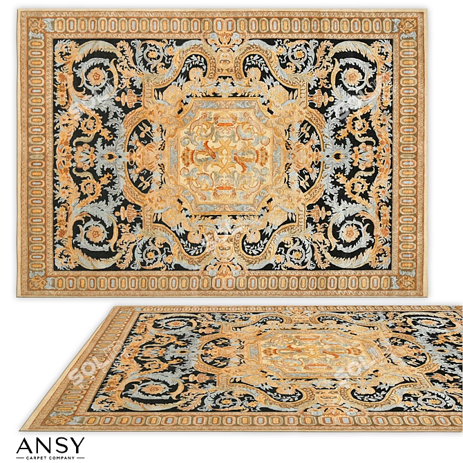 Handmade Aubusson Classic Collection Rug 3D model image 1