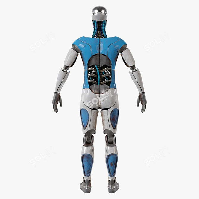 Quadro Cyborg Statue Figurine 3D model image 3