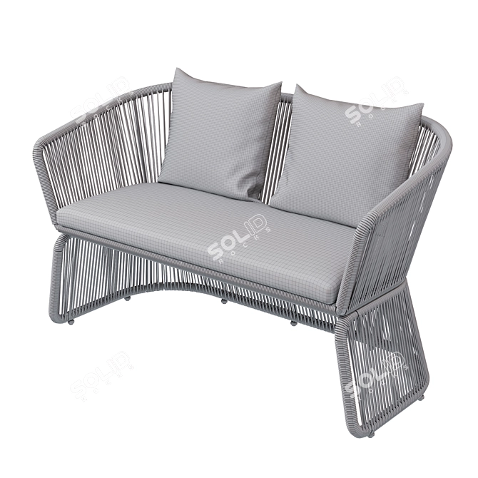 Rattan Beige Sofa St. Tropez 3D model image 5