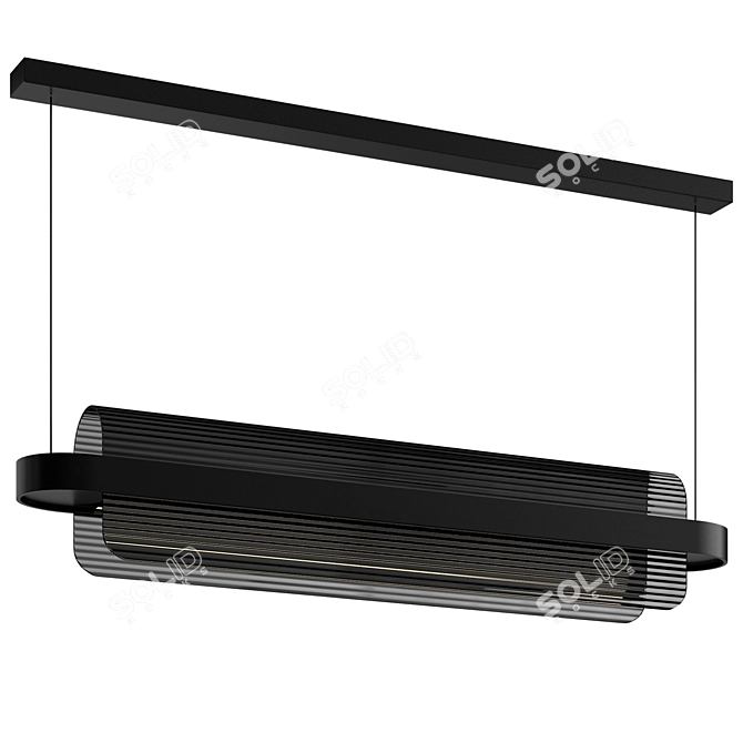Black Suspended Ceiling Light 3D model image 2