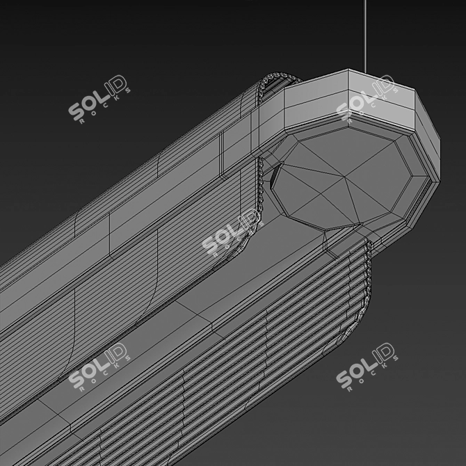 Black Suspended Ceiling Light 3D model image 4