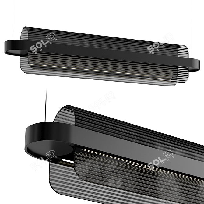 Black Suspended Ceiling Light 3D model image 5