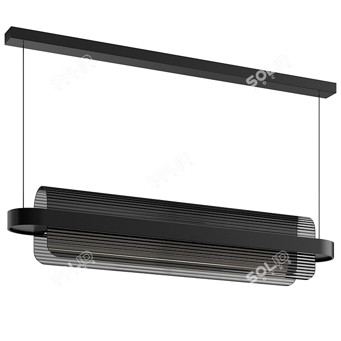 Black Suspended Ceiling Light 3D model image 6