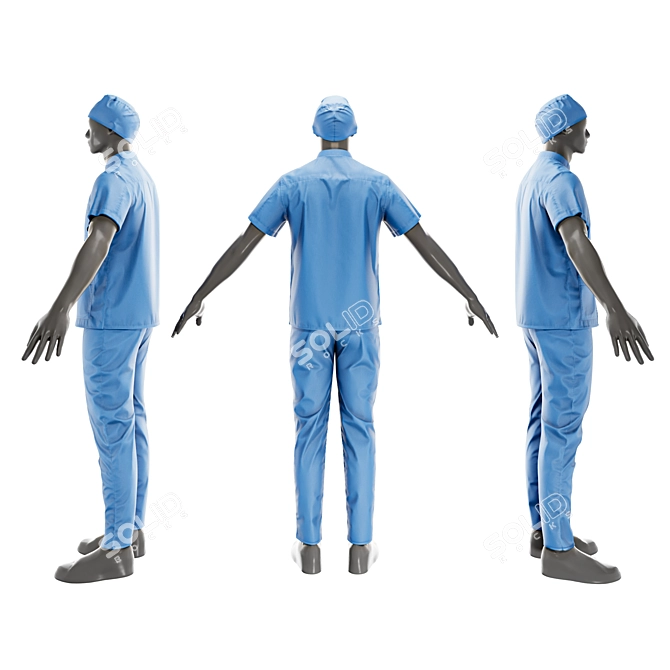 Surgeon's Scrubs 3D Model 3D model image 2