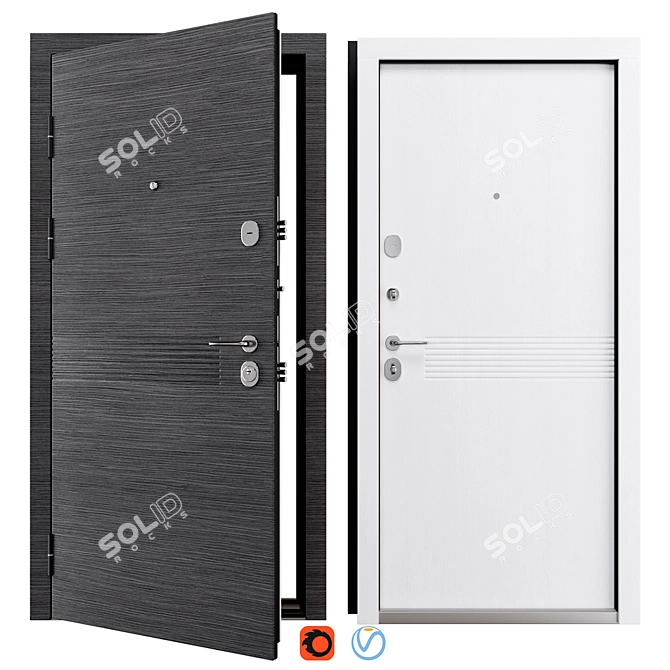 Steel Entry Door B-83 (Bulat) 3D model image 1
