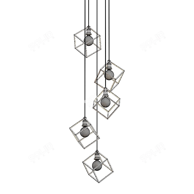 Modern Geometric Pendant Light Fixture 3D model image 3
