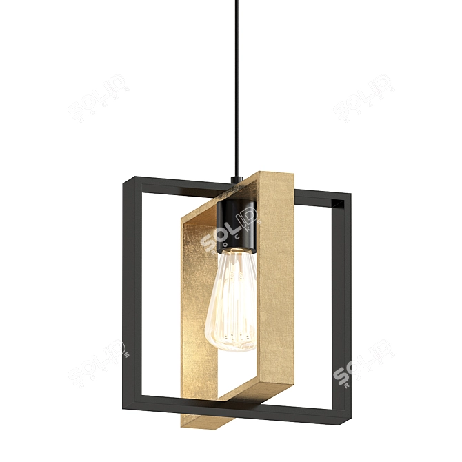 Rustic Farmhouse Geometric Lantern Pendant 3D model image 1